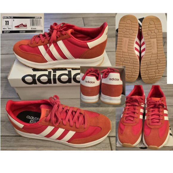 NEW! Red ADIDAS Men's Shoes Size 11 Red/white Adidas Men's Tennis Shoes - Picture 1 of 11